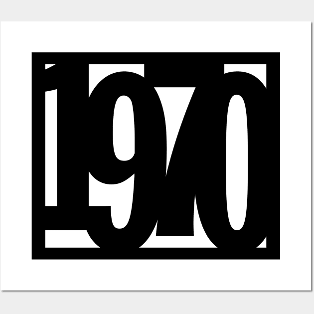 1970 Funky Overlapping Reverse Numbers for Dark Backgrounds Wall Art by MotiviTees